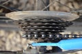 The rear sprocket on the bike Royalty Free Stock Photo