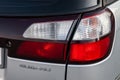 rear taillight of Subaru Legacy Lancaster japanese car in beige color on the parking