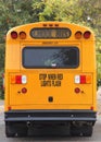 Rear of a traditional yellow school bus