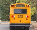 Rear of a traditional yellow school bus