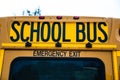 Rear of US school bus showing the Emergency Exit Royalty Free Stock Photo