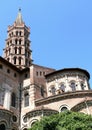 Apse and bell tower of Saint-Sernin basilica in Toulouse Royalty Free Stock Photo