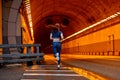 Rear view on Athlete runner feet running on road. woman fitness jog workout wellness concept. Royalty Free Stock Photo