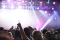 Rear View Of Audience Enjoying Music Festival