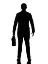 Rear view back business man silhouette Royalty Free Stock Photo