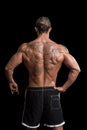 Rear View Of Back Tattooed Man