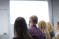 Rear view.the background image of the audience in the conference room Royalty Free Stock Photo