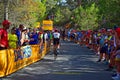 Rear View Of Bike Racer La Vuelta EspaÃÂ±a Cycle Race Royalty Free Stock Photo