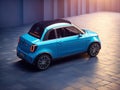 rear view of a blue car isolated on abstract background 3d transportation Royalty Free Stock Photo