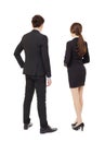 Rear view businessman and businesswoman Royalty Free Stock Photo