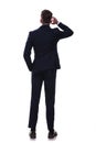 Rear view of businessman scratching his head and thinking Royalty Free Stock Photo