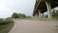 Rear view of car driving along a rural dirt road