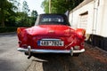 Rear view of classic czechoslovak cabriolet Skoda Felicia with a black folding roof Royalty Free Stock Photo