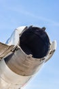 Rear view of a commercial airplane jet engine Royalty Free Stock Photo