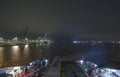 Rear View from Crossing Ferry at Night