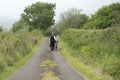 1940 delivery man on a country road Royalty Free Stock Photo