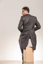 Rear view of a elegant business man sitting Royalty Free Stock Photo