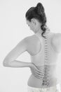 Rear view of female suffering from neck pain Royalty Free Stock Photo