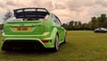 Rear view of a green Ford Focus