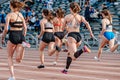 rear view group female athlete runners running sprint race Royalty Free Stock Photo