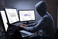 Hacker Using Multiple Computers For Stealing Data