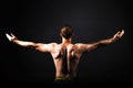 Rear view of healthy muscular young man Royalty Free Stock Photo