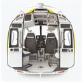 Rear view of the interior of an open ambulance helocopter isolated on a white background