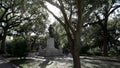 Rear view of the oglethorpe statue at chippewa square in savannah