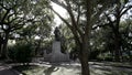 Rear view of the james oglethorpe statue at chippewa square in savannah