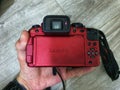 Rear view of Lumix G2 in Red