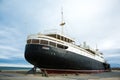 Rear View of the Lydia Cruise Ship Stern in Le BarcarÃÂ¨s France Royalty Free Stock Photo