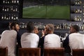 Rear View Of Male Friends Watching Game In Sports Bar Royalty Free Stock Photo