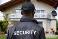 Rear View Of A Male Security Guard Royalty Free Stock Photo