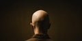 Rear view of a man with a bald head, concept of Identity, created with Generative AI technology Royalty Free Stock Photo