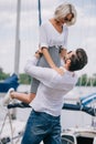 beautiful happy young couple having fun together and smiling each other Royalty Free Stock Photo