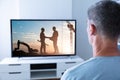 Man Watching Television Royalty Free Stock Photo