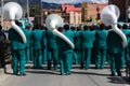 Mallasa La Paz Bolivia - 2 February 2014 : Marching band with wh