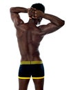 Rear view of muscular young man Royalty Free Stock Photo