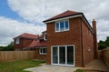New builds, empty, detached family house. Rear view