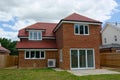 New builds, empty, detached family house. Rear view