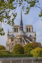 Rear view of Notre Dame cathedral in Paris, France Royalty Free Stock Photo