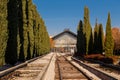 Rear view of old Delicias station in Madrid, Spain Royalty Free Stock Photo