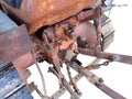 Rear view of old italian crawler tractor Royalty Free Stock Photo