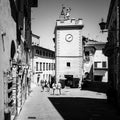 view along street in Montepulchiano Tuscany Italy Royalty Free Stock Photo