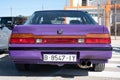 Rear view of a purple classic Japanese third-generation Honda Prelude
