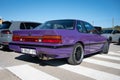 Rear view of a purple classic Japanese third-generation Honda Prelude