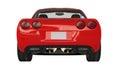 Rear view of a red american sportscar Royalty Free Stock Photo