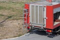 Rear view of red fire truck Royalty Free Stock Photo