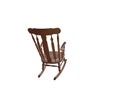 Rear view of a rocking chair, isolated on white with clipping path Royalty Free Stock Photo