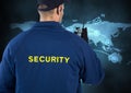 Rear view of security guard wearing uniform Royalty Free Stock Photo